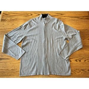 Kenneth Cole New York  Cardigan Open Front, Ribbed, Cotton,‎ Grey, Men's XL